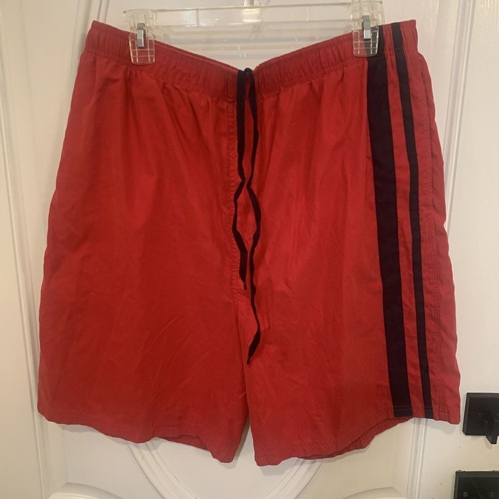 VTG WINNERS men's Swim Trunks Board Shorts Preppy Beachy Size XL Retro Red‎